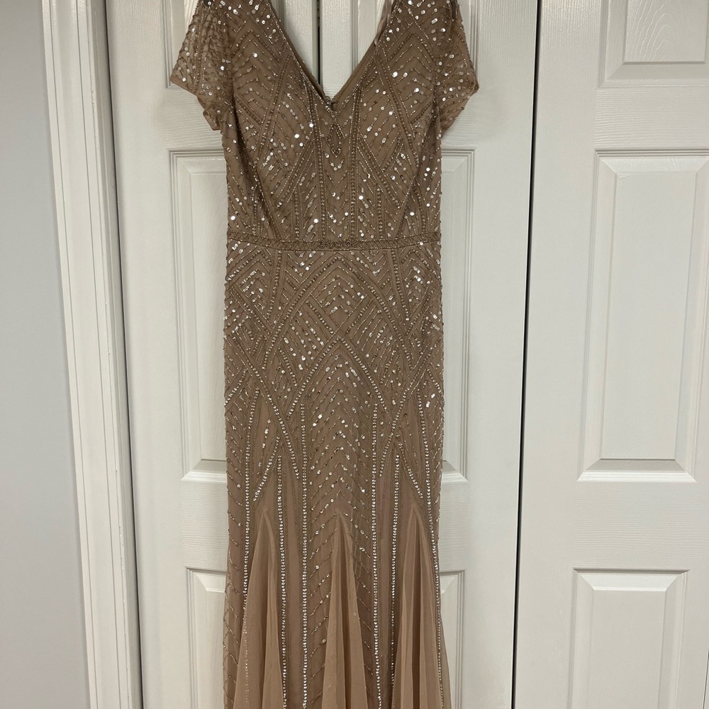 Adrianna Papell Brown Maxi Dress